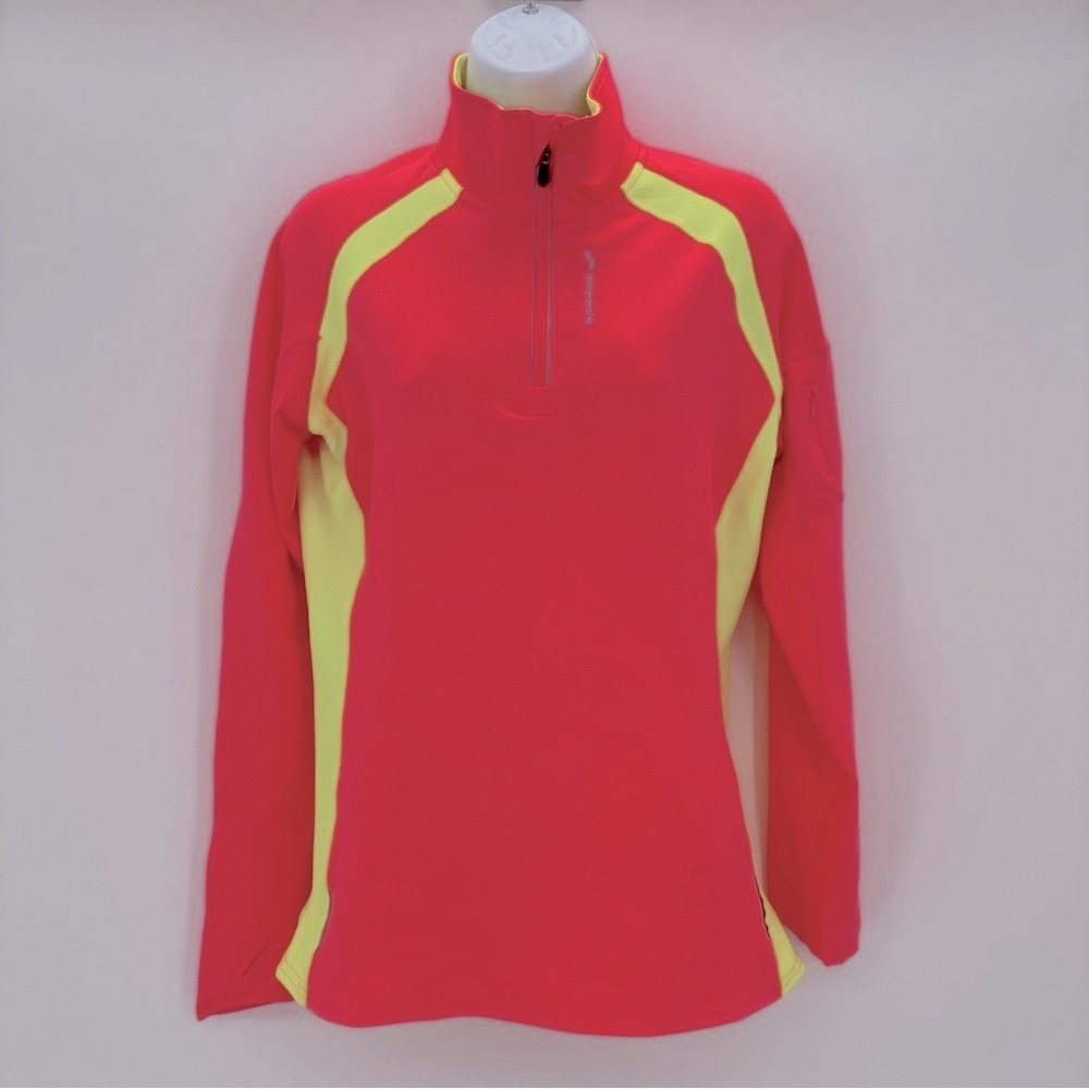 Brooks Ladies 1/4 Zip Jacket Pink and Yellow Size Medium